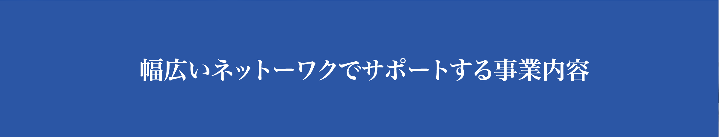 幅広いネットワークでサポートする事業内容